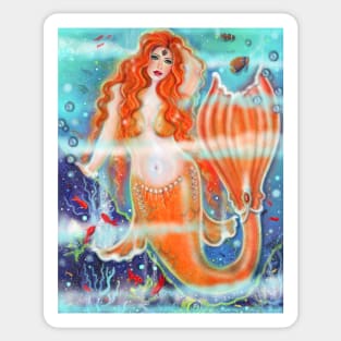 Audrey voluptuous mermaid  by Renee Lavoie Sticker